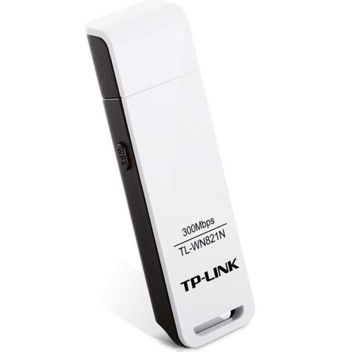 Adaptador Wireless - USB 2.0 - TP-Link N300 - Branco/Preto - TL-WN821N