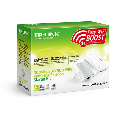 POWERLINE TP-LINK TL-WPA4220 AV600+N300: 3 x Ethernet, Branco