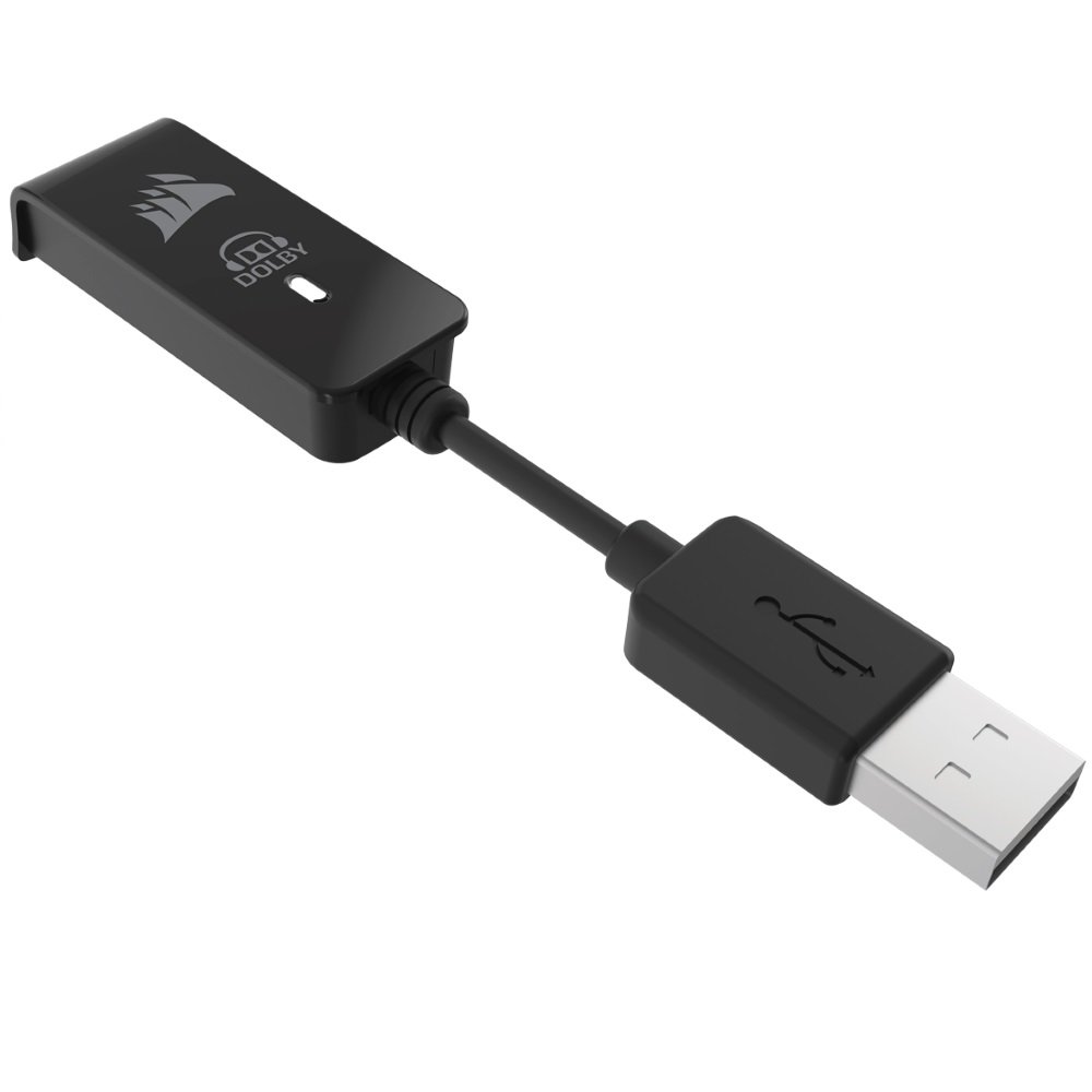 Fone de Ouvido (c/ mic) - Corsair Surround Hybrid Stereo Gaming c/  adaptador USB Dolby 7.1 - CA-9011146-NA - waz