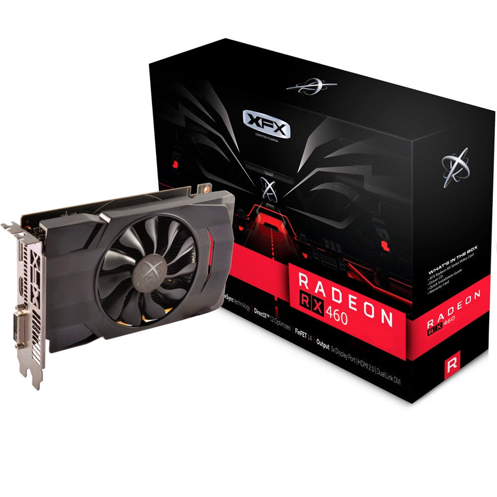 Placa de vídeo - AMD Radeon RX 460 (4GB / PCI-E) - XFX Single Fan - RX ...