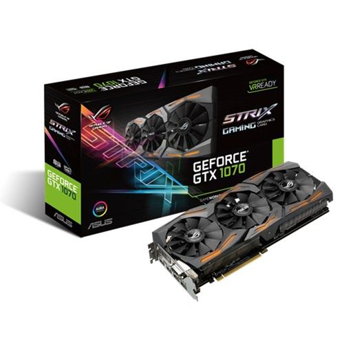 Placa De Video Nvidia Geforce Gtx 1070 8gb Pci E Asus Rog Strix Strix Gtx1070 8g Gaming Waz