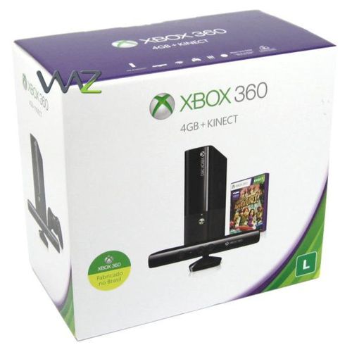 Video game - Microsoft Xbox 360 Slim Arcade + Kinect (4GB/NTSC) - Preto -  waz