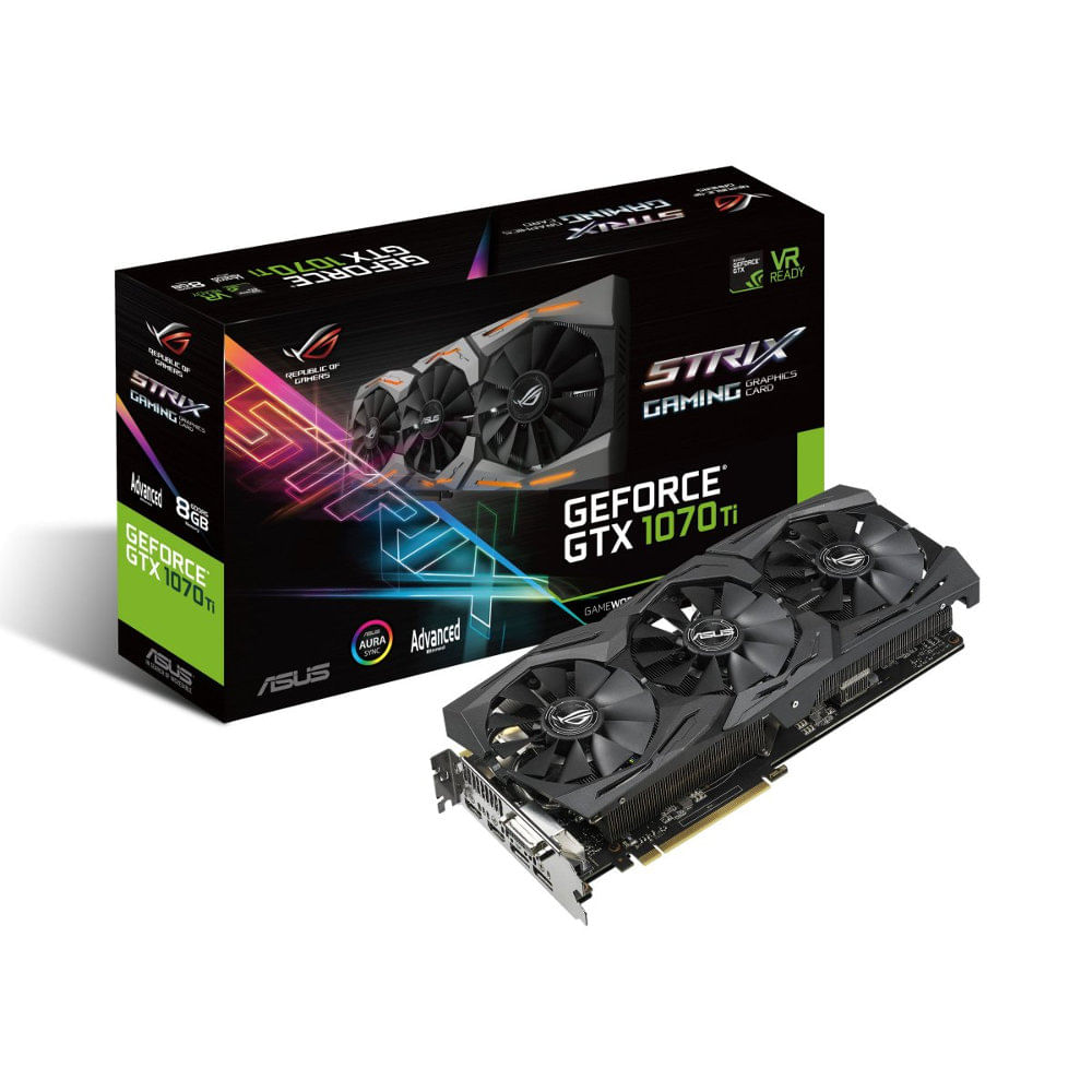 Placa de - NVIDIA GeForce GTX 1070 Ti PCI-E) - Asus - ROG-STRIX-GTX1070TI-A8G-GAMING - waz