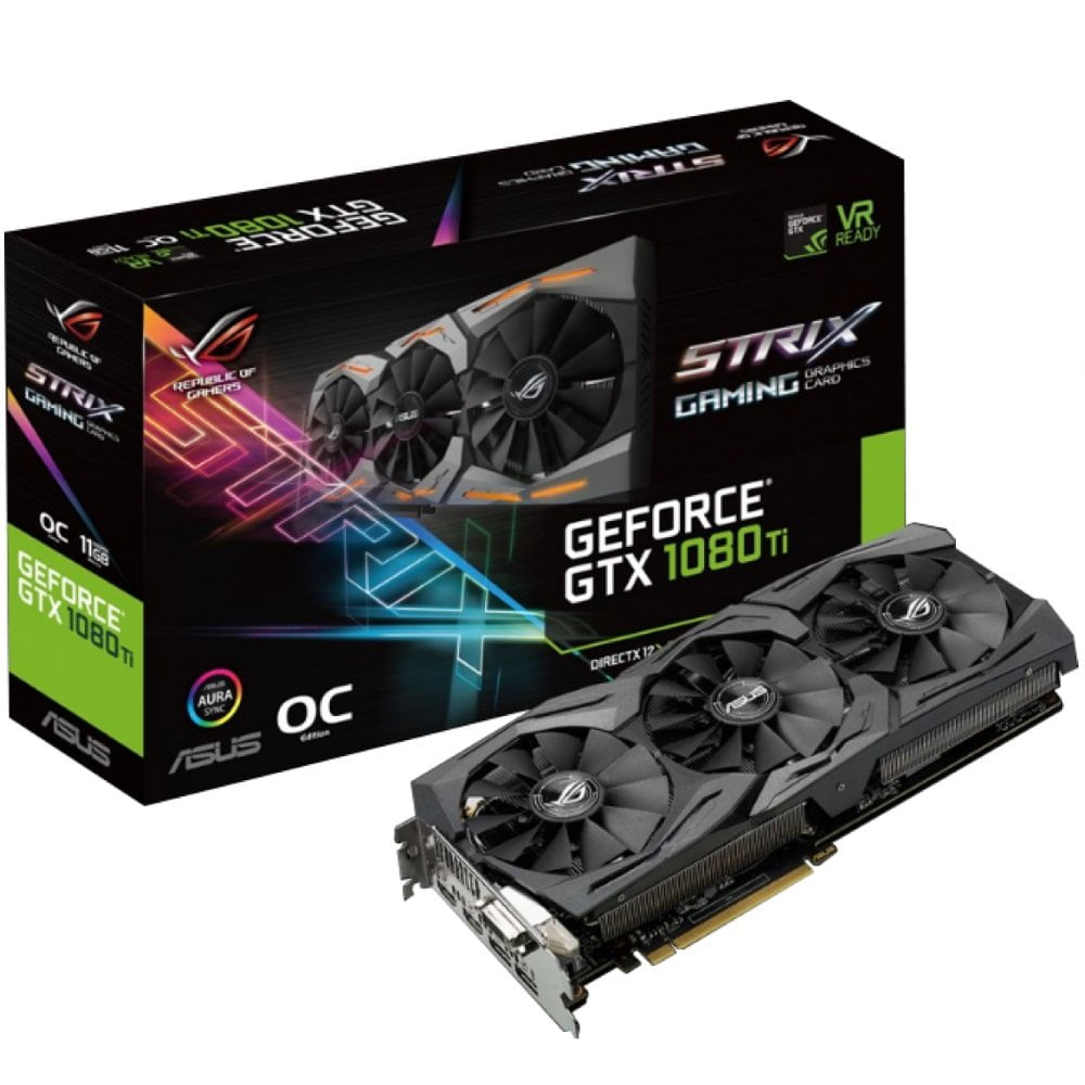 Placa De Video Nvidia Geforce Gtx 1080 Ti 11gb Pci E Asus Rog Strix Rog Strix Gtx1080ti O11g Gaming Waz