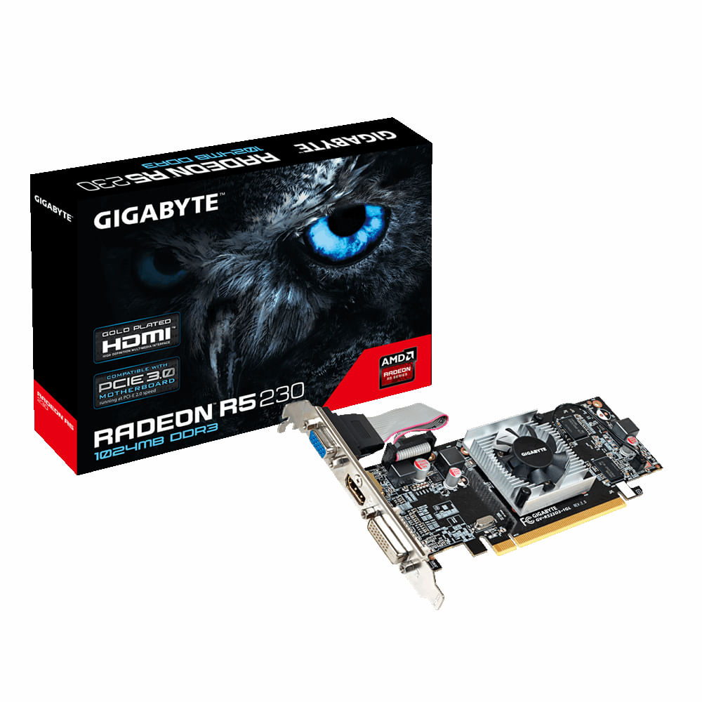 Placa de vídeo - AMD Radeon R5 230 (1GB / PCI-E) Gigabyte GV-R523D3-1GL ...