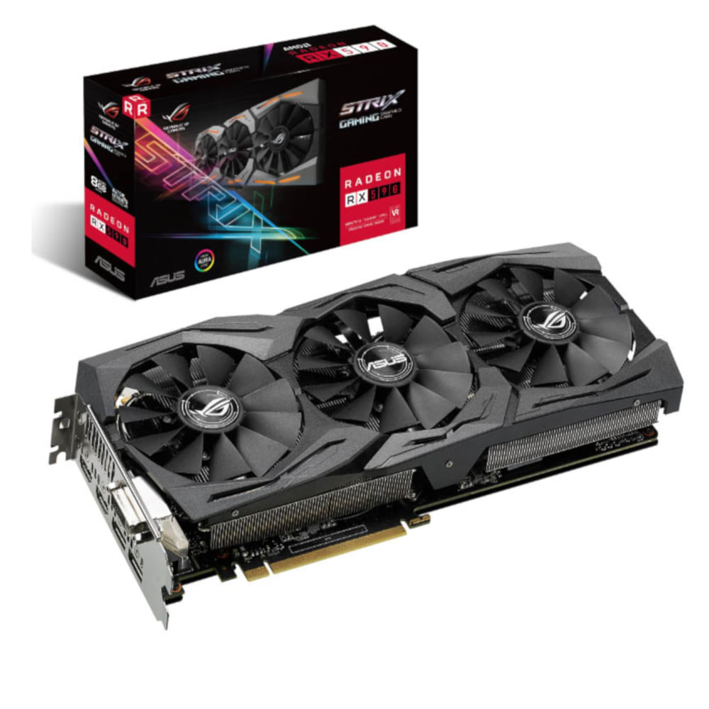 Placa de vídeo AMD Radeon RX 590 (8GB / PCI-E) ASUS ROG STRIX RX590-8G ...