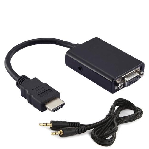 Cabo Conversor de Vídeo - HDMI > VGA – (c/ áudio) – Preto – MD9 – 7108″ /><br
/>
Cabo Adaptador de Vídeo – HDMI > VGA – (c/ áudio) – Preto – 7108   HDMI macho para VGA macho + P2 Com 15 cm, fácil e conveniente para transportar Indicado para: TV LCD, projetor, câmera digital, DVD, etc Transmite som e imagem Comprimento: 15 cm  Cod: 109703</p><hr><h2>Categoria: Informática</h2><h3>O preço de Cabo Conversor de Vídeo – HDMI > VGA – (c/ áudio) – Preto – MD9 – 7108 que conseguimos extrair do sistema no dia acima era de <strong>R$ 27.05</strong>.</h3><p>Se ocorreu mudança de preço, pode ser verificado no seguinte link: <a
target=