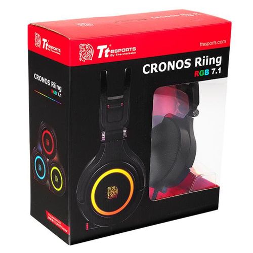 Fone de Ouvido (c/ mic) - Thermaltake TT ESPORTS CRONOS RIING RGB 7.1 - HT-CRA-DIECBK-20