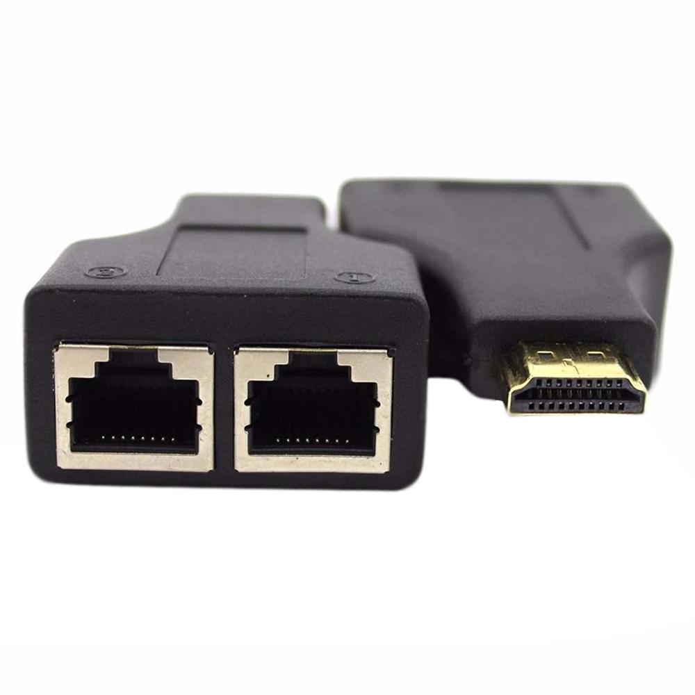 Extensor Hdmi 3d Ate 30mt Via Cabo De Rede Utp Rj45 Cat5 Cat6 30mts Md9 7872 Waz