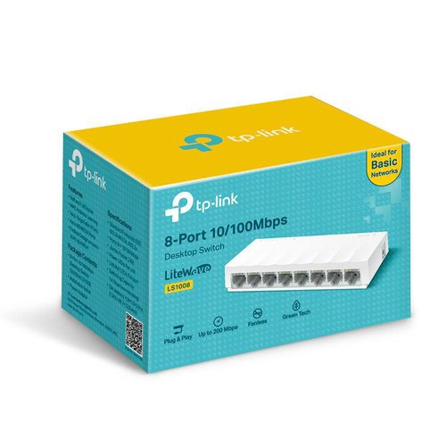 Switch 8 Portas - 10/100 - TP-Link - Branco - LS1008