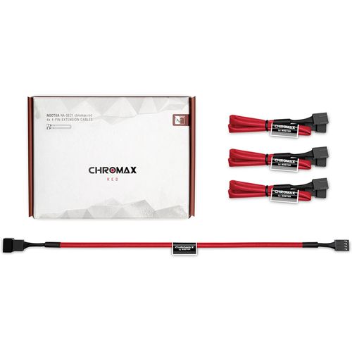 Cabo Extensor p/ ventoinha - 4 pinos PWM - 30cm - Noctua - NA-SEC1 chromax.red