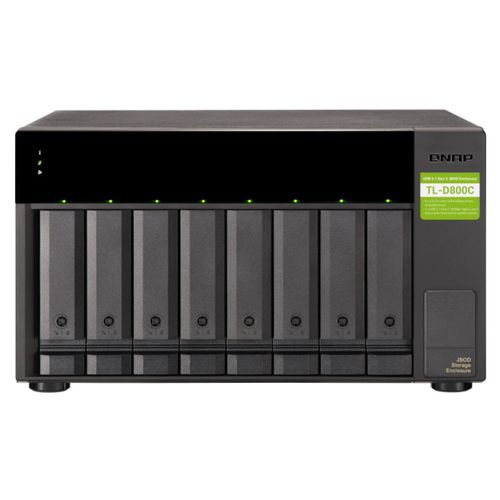 NAS QNAP 8 baias TL-D800C (1x USB 3.2 Gen 2 Type-C, Unidade de expansão USB, sem discos)