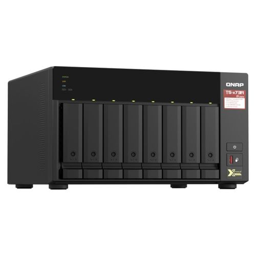 NAS QNAP 8 baias TS-873A-8G-_ (Ryzen V1500B, 8GB DDR4, 2x M.2 nVME, 2x 2.5GbE LAN, 2x PCIe x4 slot, IR, sem discos)