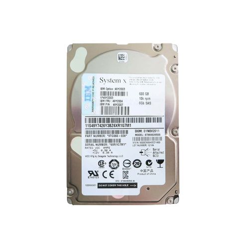 HD 600GB SAS IBM 49Y2003 (2.5pol, 6Gb/s, 10K RPM, 16MB Cache)