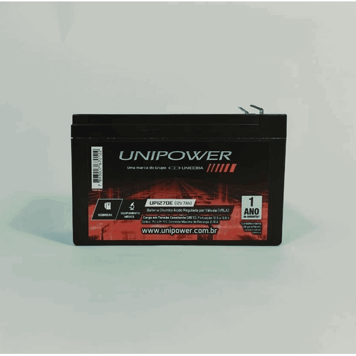 Bateria Selada Unicoba Unipower 12V 7,0Ah - UP1270E (Bateria p/ No-Break)
