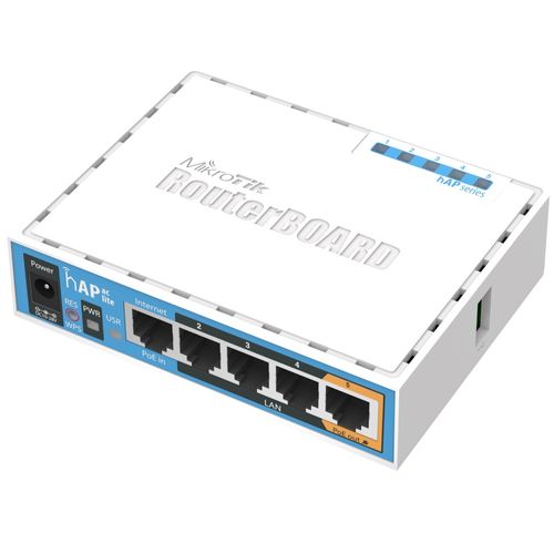 Access Point - Mikrotik HAP ac lite RB952Ui-5ac2nD (5x LAN Fast, 650MHz CPU, 64MB RAM, 1 USB) - RB952Ui-5ac2nD