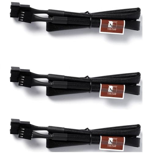 Cabo Extensor p/ ventoinha - 3 pinos ou 4 pinos PWM - 60cm - Noctua - NA-SEC3 (pack c/ 3, preto)