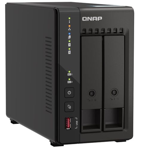 NAS QNAP 2 baias TS-253E-8G-_ (Celeron 4-core J6412, 8GB, 2x 2.5GbE LAN, HDMI, M.2 Gen3 x2, s/ HD)