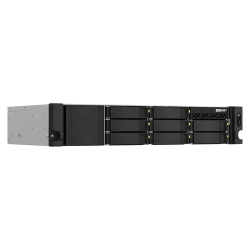 NAS QNAP 8 baias Rack TS-864eU-RP-8G-BR 2U (Celeron N5095, 8GB, 2x 2.5GbE LAN, HDMI, PCI-e Gen3 x2, 2PSU, s/ HD)