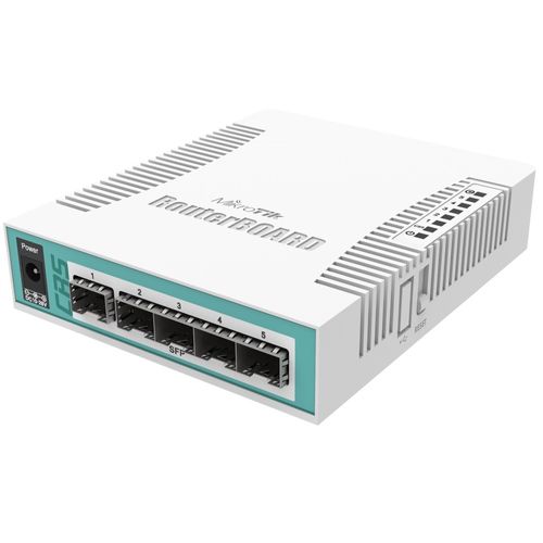 Roteador Cloud Mikrotik CRS106-1C-5S (5x 1,25Gbps SFP 2x, 400MHz CPU, 128 MB RAM)