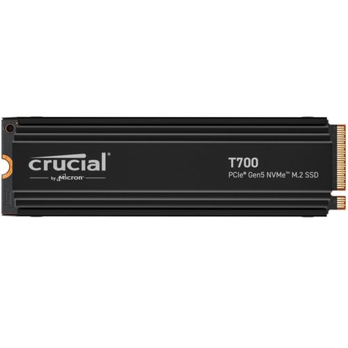 SSD - M.2 (2280 / PCIe NVMe) 1TB Crucial T700 - CT1000T700SSD5 (Gen5, TLC, R/W 11.700MBs/9.500MBs, c/ Dissipador)
