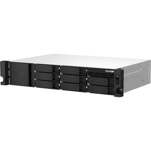 NAS QNAP 8 baias Rack TS-873AeU-RP-4G-BR (Ryzen V1500B, 4GB DDR4, 2x 2.5GbE LAN, 1x PCIe x8, 2x PSU, sem discos)