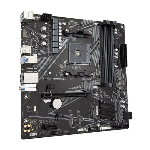 Placa mãe AM4 - Gigabyte B550M K (Micro ATX)