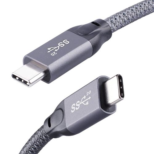 Cabo USB-C para USB-C QCEs - 4K, 20GBPs, 100W PD, Thunderbolt 3 - 3m CINZA - USB-C-C-10FT