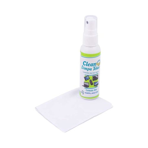 Limpador p/ Display - Implastec Clean Limpa Telas 60ml c/ Flanela - 7304