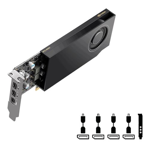 Placa de vídeo NVIDIA Quadro RTX A1000 - PNY VCNRTXA1000ATX-PB (8GB DDR6, PCIe 4.0 x16)