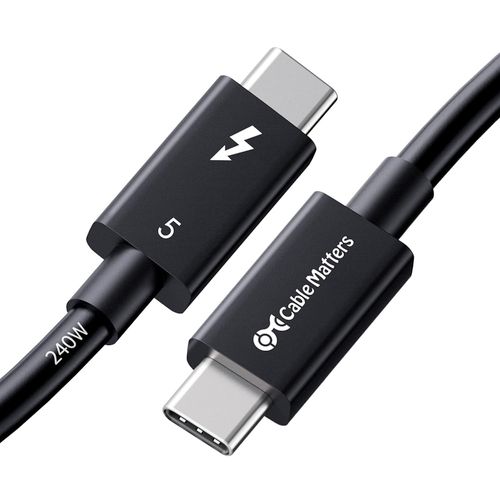Cabo de Vídeo - USB-C / Thunderbolt 5 - 1m - Cable Matters 107062-BLK-1m (Preto, 4K @ 540Hz, PD 240W)