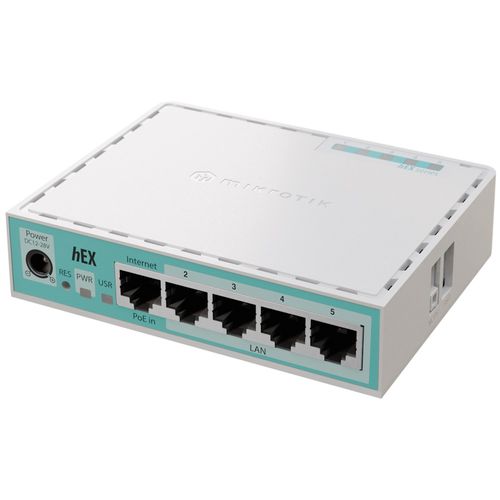 Roteador Mikrotik E50UG hEX Routerboard (5x LAN, Dual Core 950MHz CPU ARM, 512MB RAM, USB)