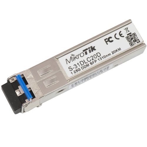 Modulo SFP Mikrotik - S-31DLC20D (SFP 1,25G conector Dual LC de 1310 nm) S-31DLC20D