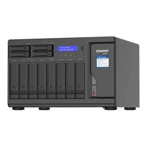 NAS QNAP 12 baias TVS-h1288X-W1250-16G-_ (Intel Xeon, 16GB DDR4, 2x M.2 nVME, 4 x 2 GbE LAN, 2x 10GbE, s/ discos)