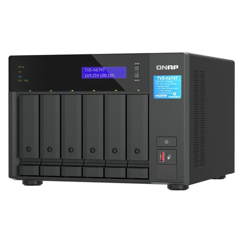 NAS QNAP 6 baias TVS-h674T-i5-32G-BR (Intel Core i5, 32GB DDR4, 2x Gigabit 2x LAN 10x2 10 Gigabit SFP, s/ HD)