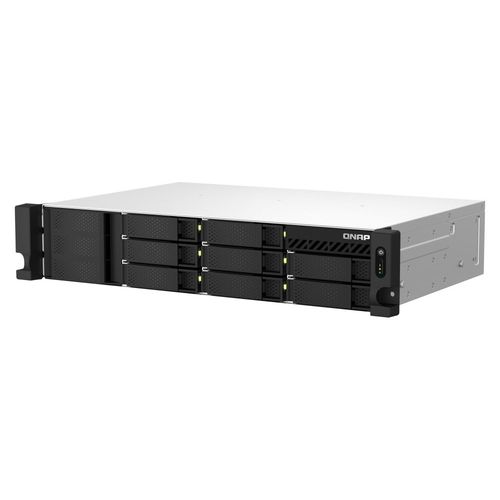 NAS QNAP 8 baias Rack TS-873AeU-4G-BR (AMD Ryzen V1500B, 4GB DDR4, 2x 2.5GbE LAN, 1x PCIe x8, sem discos)
