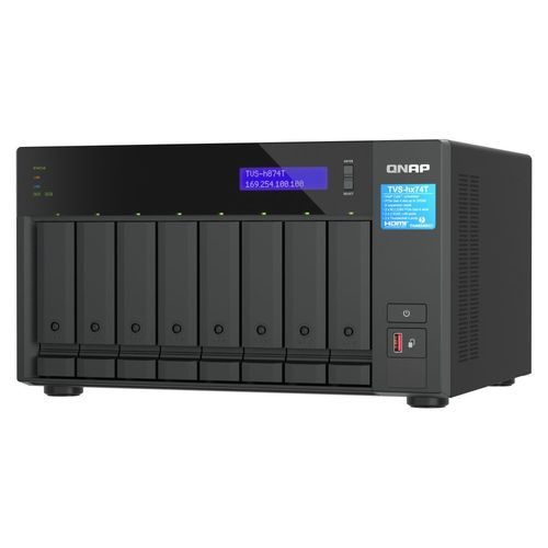 NAS QNAP 8 baias TVS-h874X-i9-64G-BR (Intel Core i9, 64GB DDR4, 2 x 10GBASE-T, 2 x 2.5GbE, 1 x PCIe Gen 4x16 SFP, s/ HD)