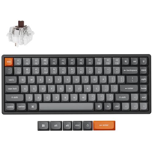 Teclado Mecânico Keychron K2 Max - Wireless, Switch Super Brown, Frame de Alumínio, RGB, Layout americano, Preto - K2M-J3