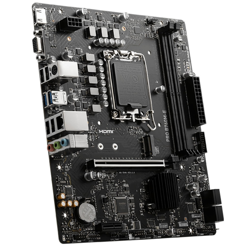 Placa mãe Intel LGA 1700 / DDR5 MSI PRO B760M-E  (M-ATX)