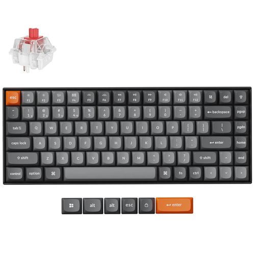 Teclado Mecânico Keychron K2 Max - Wireless, Switch Super Red, Iluminação Branca, Layout americano, Preto - K2M-A1
