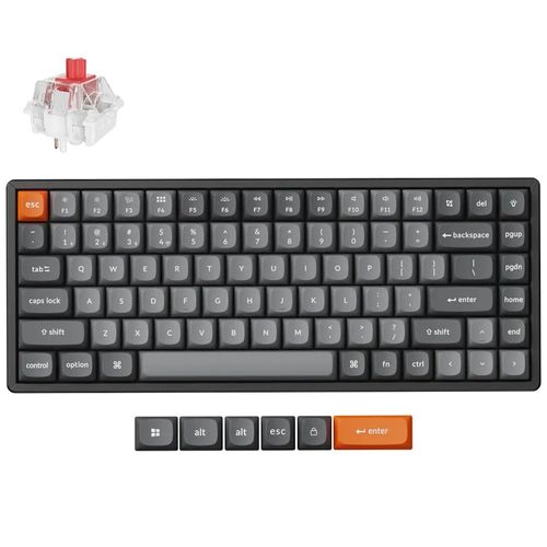 Teclado Mecânico Keychron K2 Max - Wireless, Switch Super Red, RGB, Frame em Alumínio, Layout americano, Preto - K2M-C1