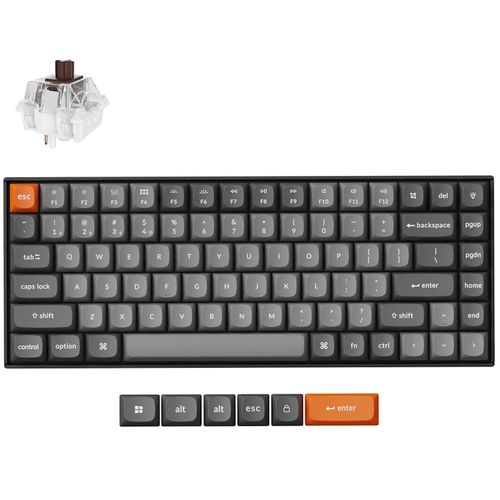 Teclado Mecânico Keychron K2 Max - Wireless, Switch Super Brown, RGB, Layout americano, Preto - K2M-B3
