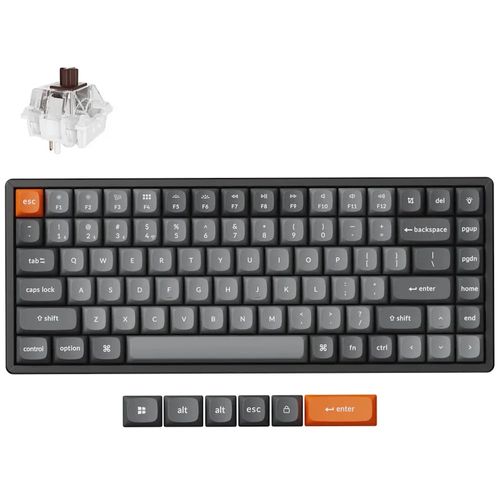 Teclado Mecânico Keychron K2 Max - Wireless, Switch Super Brown, RGB, Frame em Alumínio, Layout americano, Preto - K2M-C3