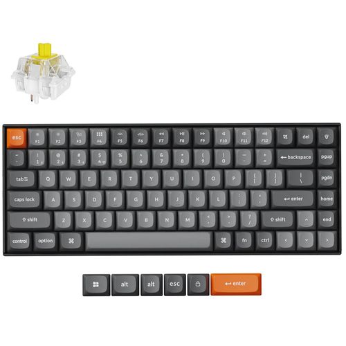 Teclado Mecânico Keychron K2 Max - Wireless, Switch Super Banana, Iluminação Branca, Layout americano, Preto - K2M-A4