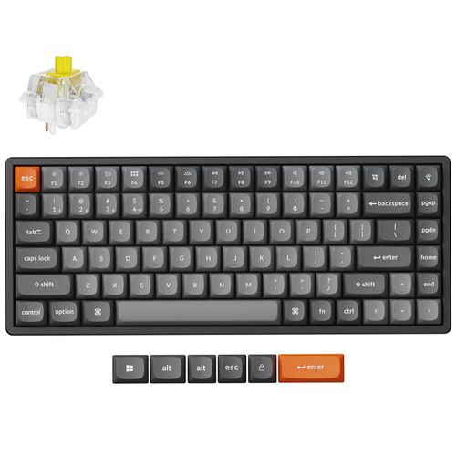 Teclado Mecânico Keychron K2 Max - Wireless, Switch Super Banana, RGB, Frame em Alumínio, Layout americano, Preto - K2M-C4