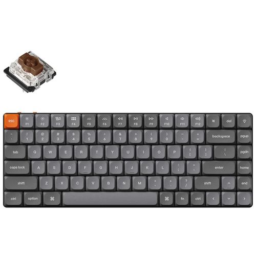 Teclado Mecânico Keychron K3 Max - Wireless, Switch Gateron Brown, Iluminação Branca, Low Profile, Layout americano, Preto - K3M-A3