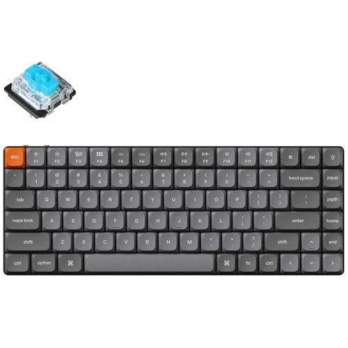 Teclado Mecânico Keychron K3 Max - Wireless, Switch Blue, RGB, Low Profile, Layout americano, Preto - K3M-H2