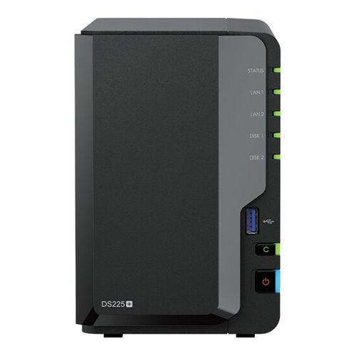 NAS Synology Diskstation 2 baias DS225+ (Intel Celeron J4125, 2GB DDR4 non-ECC, 2.5GbE + 1GbE LAN, 2x USB 3.2 Gen1)
