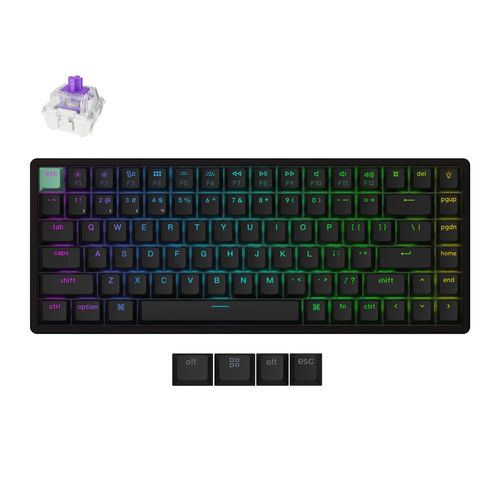 Teclado Mecânico Keychron K2 HE - Wireless, Switch Magnético Nébula, RGB, Layout americano, Preto - K2H-J1