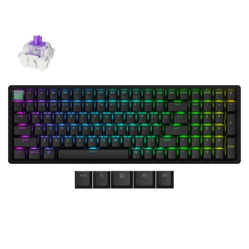 Teclado Mecânico Keychron K4 HE - Wireless, Switch Magnético Nébula, Layout americano, Preto - K4H-J1